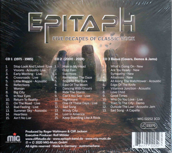 Epitaph - Five Decades of Classic Rock 3 cds with one of unreleased material
