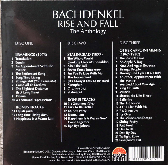 Bachdenkel - Rise and Fall The Anthology 3 cds
