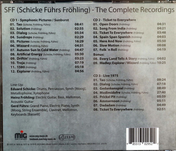 (SFF) Schicke, Fuhrs and Froling - The Complete Recording  4 lps on 3 cds