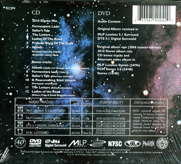King Crimson - Islands   CD + DVD audio remastered 
