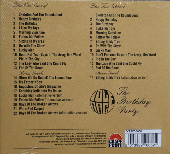 Idle Race - The Birthday Party remastered 2 CDs mono and stereo of the ablum + 10 bonus tracks