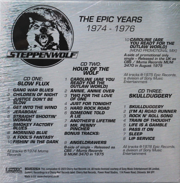 Steppenwolf - The Epic Years 3 cd box remastered 2 bonus