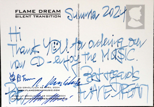 Flame Dream - Silent Transition with fully autographed postcard brand new cd
