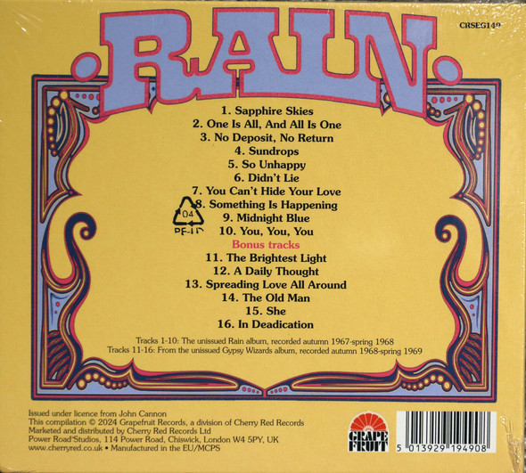 Rain - Tomorrow Never Comes The NYC Sessions 1967-1968