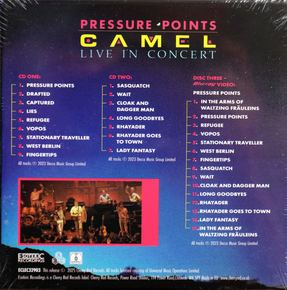 Camel - Pressure Points Live in Concert 2 cds/1 Blu Ray expanded
