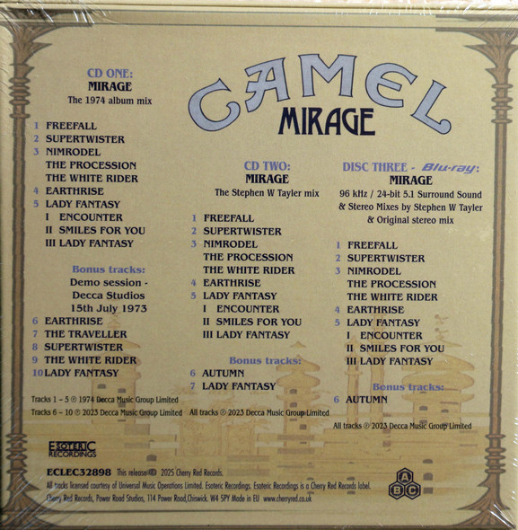 Camel -  Mirage 2 cds/1 Blu Ray expanded