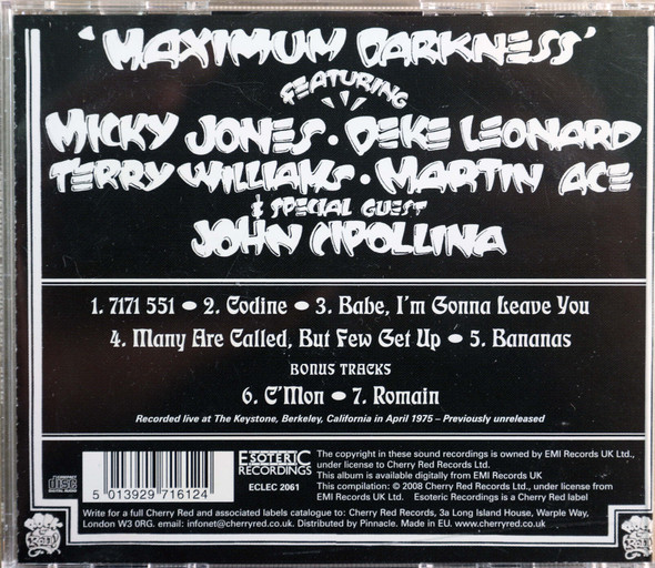 Man - Maximum Darkness remastered 2 bonus  1 copy out of print with John Cipillina