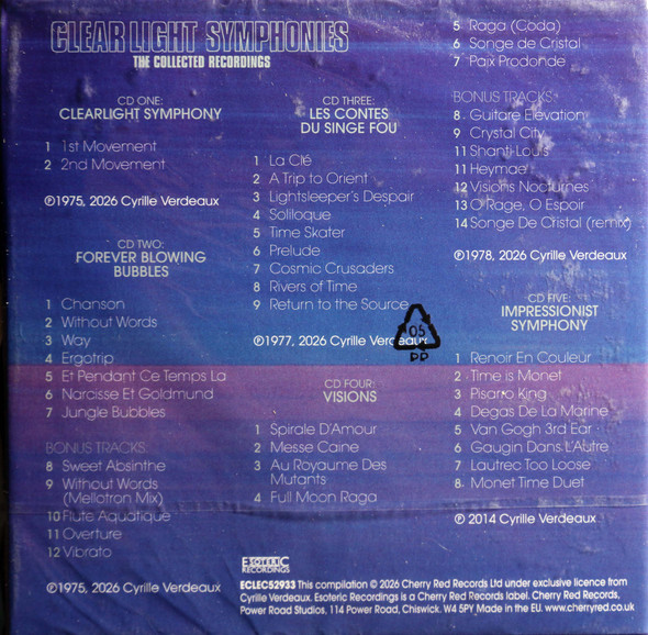 Clearlight - Symphonies - The Collected recordings 5 cd box set