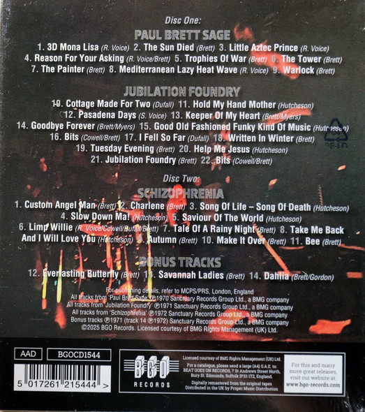 Paul Brett - Paul Brett Sage/Jubilation Foundry/Schizophrenia 2 cds