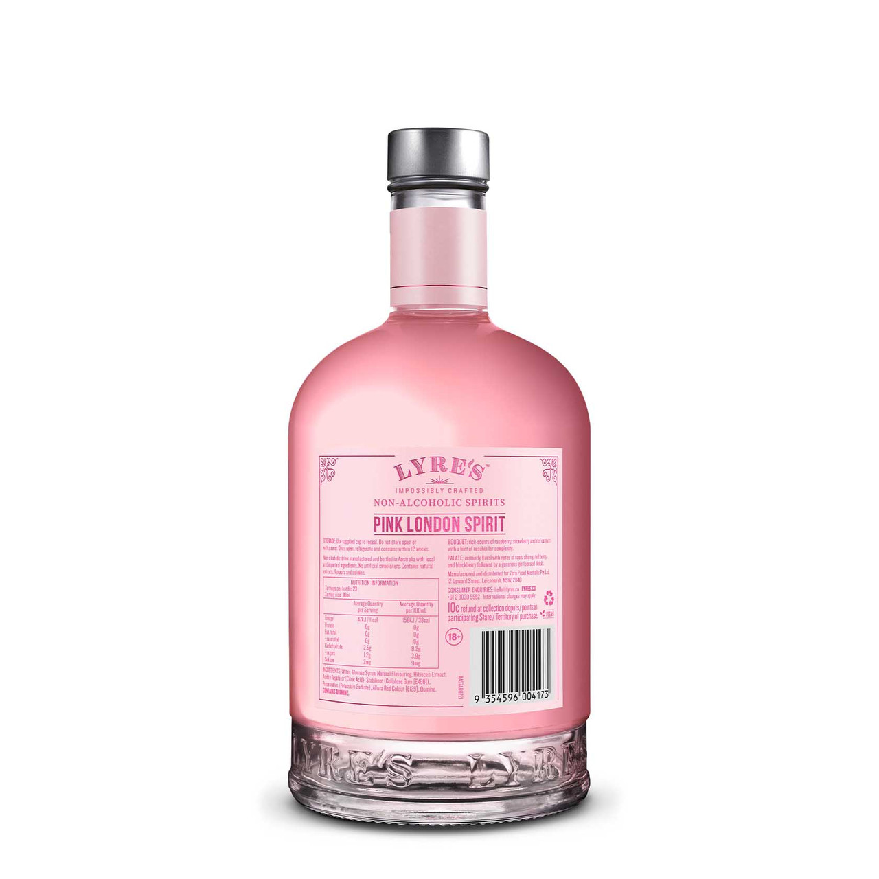 Lyre's Pink London Back bottle