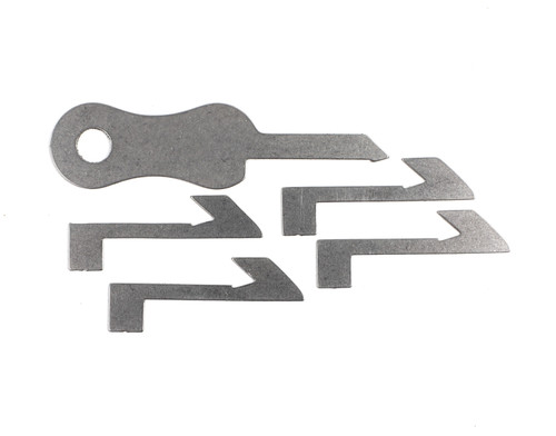 Our Lock Blocker V2 - High Security kit. One removal tool with four lock blocker arrows.