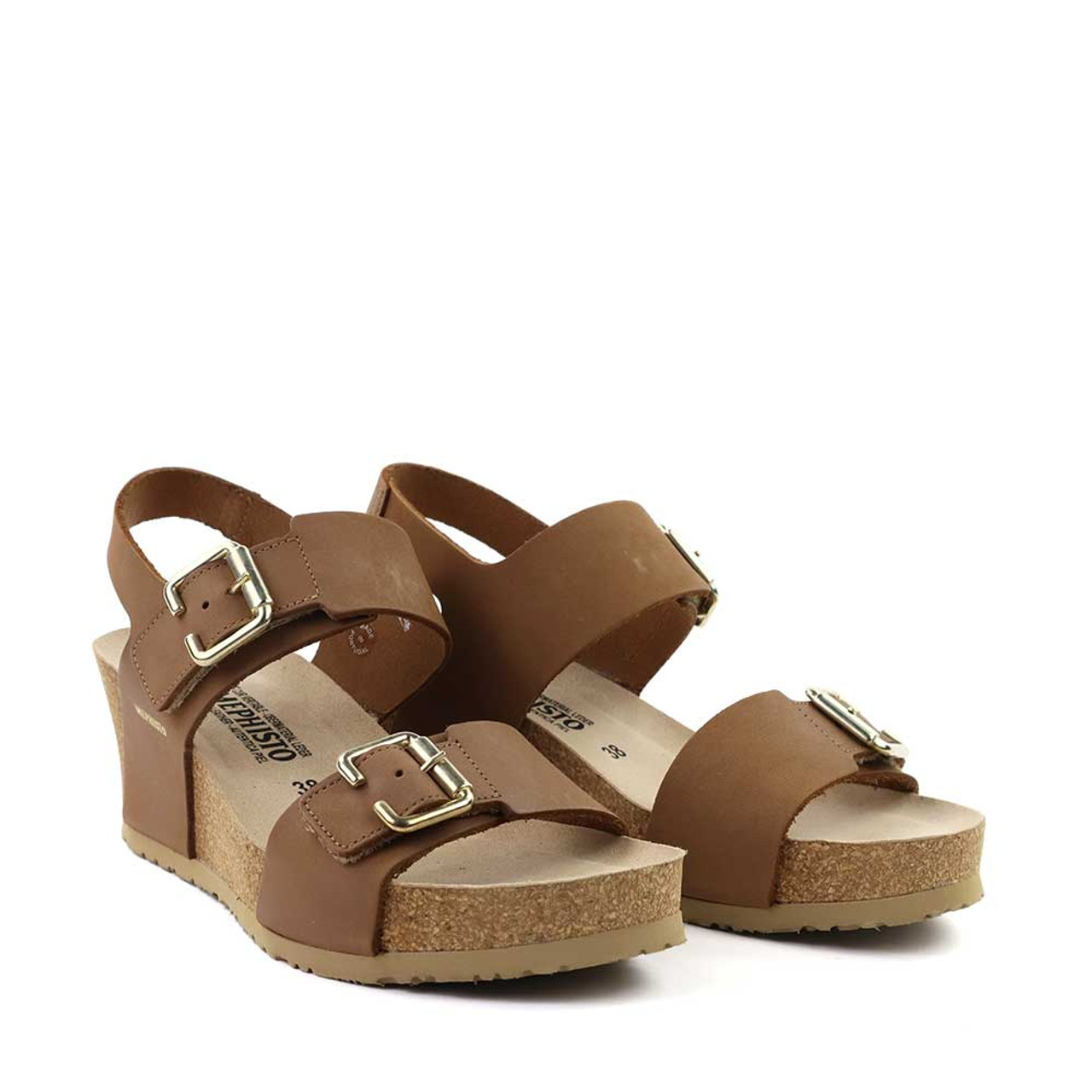 Mephisto Lissandra Wedge Sandal in Camel Hanig s Footwear