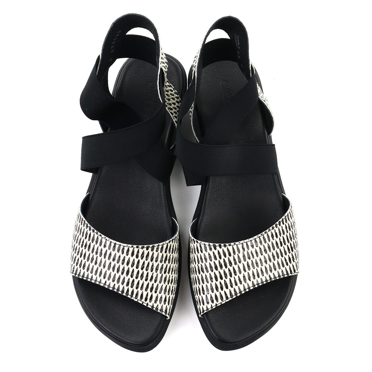 Arche Satia Sandal in Black White Print Hanig s Footwear