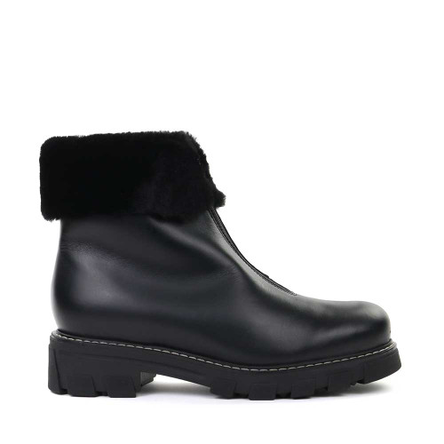 La Canadienne Abba Black Leather side view - Hanig's Footwear 