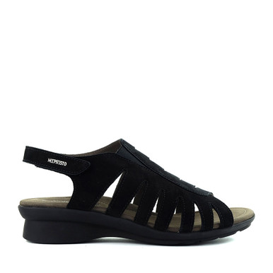 Mephisto Praline Black Sandal | Hanig's Footwear