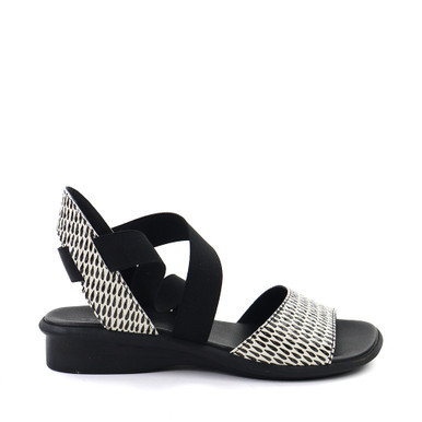 Arche Satia Sandal in Black White Print Hanig s Footwear