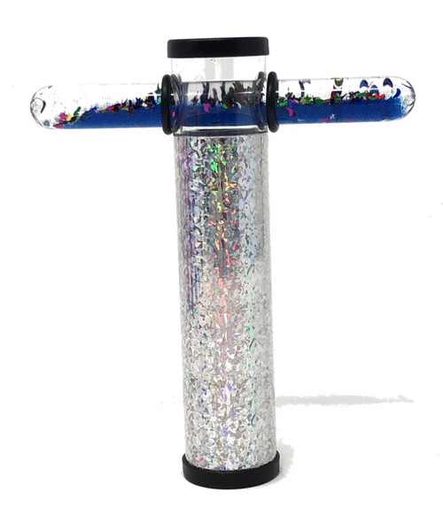 Kaleidoscope Toy - 6" Fireworks Wand Kaleidoscope Toy in Silver