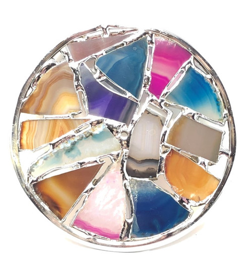 Kaleidoscope Wheel with Brazilian Agate Stone in Chrome for Chesnik Kaleidoscope 