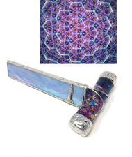 Kaleidoscope - 'Lighthouse Plum Blossom' in Purple Iridescent Stained Glass by Joanne Jacobs 