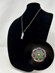 Kaleidoscope Necklace 'Saturn in Turquoise' by Kevin and Deborah Healy