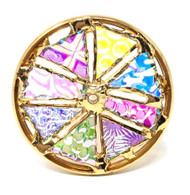 Kaleidoscope Wheel with Textured Dichroic Glass in Brass for Chesnik Kaleidoscope 
