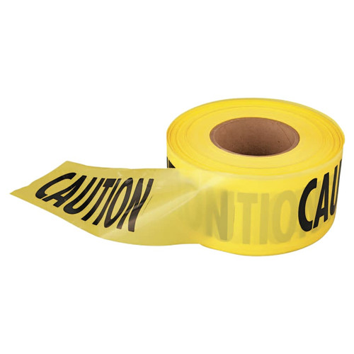 BUY SAFETY BARRICADE TAPE, 3 IN X 1,000 FT, CAUTION, 2 MIL, YELLOW now and SAVE!