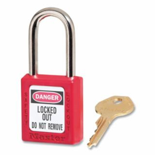 Buy ZENEX THERMOPLASTIC SAFETY LOCKOUT PADLOCK, 410, 1-1/2 W X 1-3/4 H BODY, 1-1/2 IN H SHACKLE, KD, RED now and SAVE!