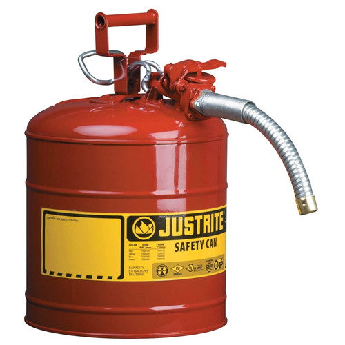 BUY TYPE II ACCUFLOW SAFETY CAN, GAS, 5 GAL, RED, INCLUDES 1 IN OD FLEXIBLE METAL HOSE now and SAVE!