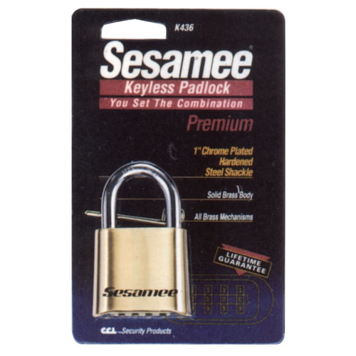 BUY SESAMEE KEYLESS PADLOCK, 5/16 IN DIA, 1 IN L X 1 IN W, BRASS, CARDED now and SAVE!