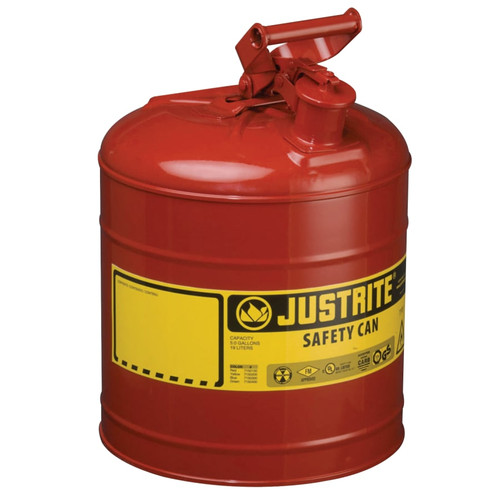 BUY TYPE I STEEL SAFETY CAN, FLAMMABLES, 5 GAL, RED now and SAVE!