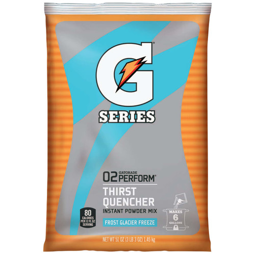 BUY G SERIES 02 PERFORM THIRST QUENCHER INSTANT POWDER, 51 OZ, POUCH, 6 GAL YIELD, GLACIER FREEZE now and SAVE!
