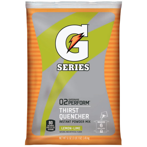 BUY G SERIES 02 PERFORM THIRST QUENCHER INSTANT POWDER, 51 OZ, POUCH, 6 GAL YIELD, LEMON-LIME now and SAVE!