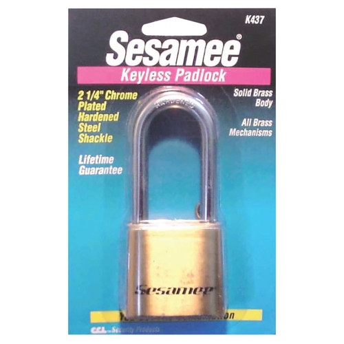 BUY SESAMEE KEYLESS PADLOCK, 5/16 IN DIA, 2-1/4 IN L X 1 IN W, BRASS now and SAVE!
