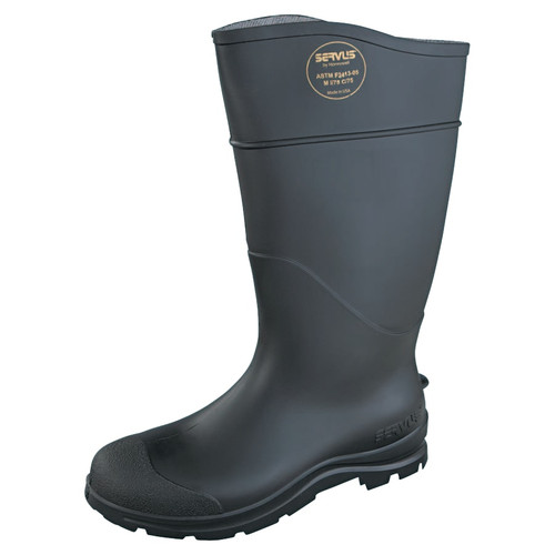 BUY CT ECONOMY KNEE BOOTS, STEEL TOE, SIZE 8, 16 IN H, PVC, BLACK now and SAVE!
