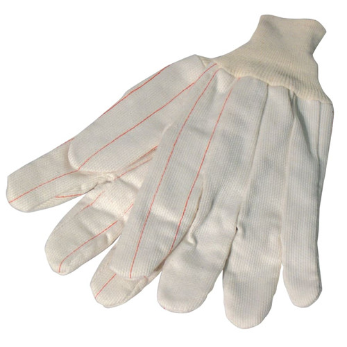 BUY COTTON/POLYESTER CORDED DOUBLE-PALM WITH NAP-IN FINISH GLOVES, KNIT WRIST, NATURAL, LARGE now and SAVE!