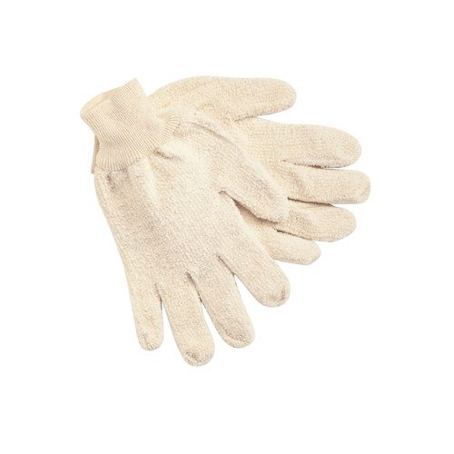 BUY TERRYCLOTH GLOVES, LARGE, NATURAL, KNIT-WRIST CUFF now and SAVE!