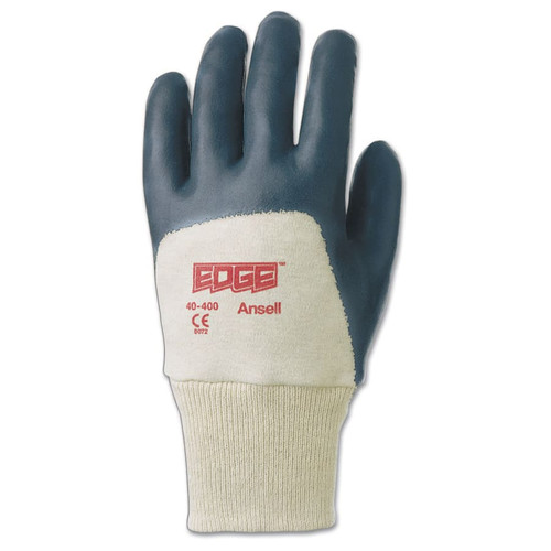 BUY EDGE 40-400 COATED GLOVES, KNIT-WRIST CUFF, SIZE 9, GRAY/OFF WHITE now and SAVE!