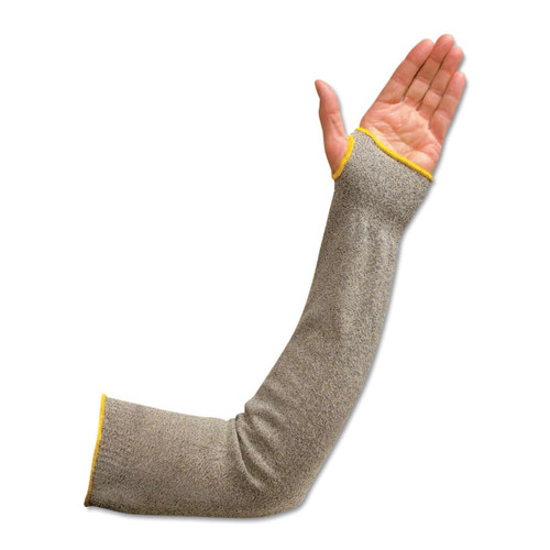 BUY FLAME/CUT-RESISTANT SLEEVE W/THUMBHOLE, 24", ELASTIC BOTH ENDS, WHITE/YELLOW/BK now and SAVE!