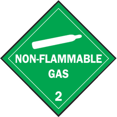 BUY VEHICLE PLACARDS, NON-FLAMMABLE GAS, GREEN BACKGROUND/WHITE TEXT now and SAVE!