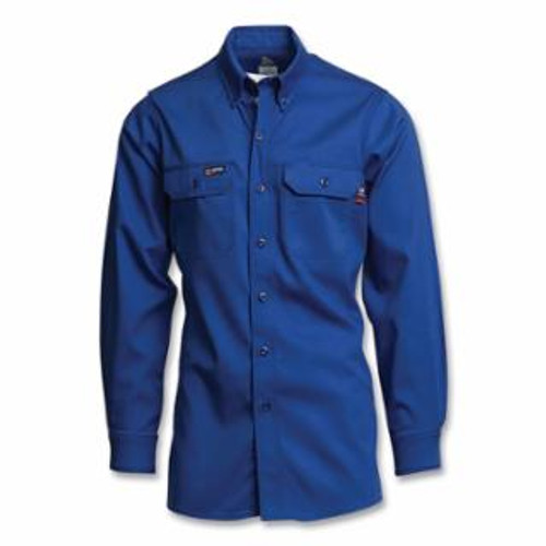 Buy IR07 FLAME-RESISTANT LONG-SLEEVED UNIFORM SHIRT, 7 OZ, 100% COTTON, BLUE, LARGE now and SAVE!