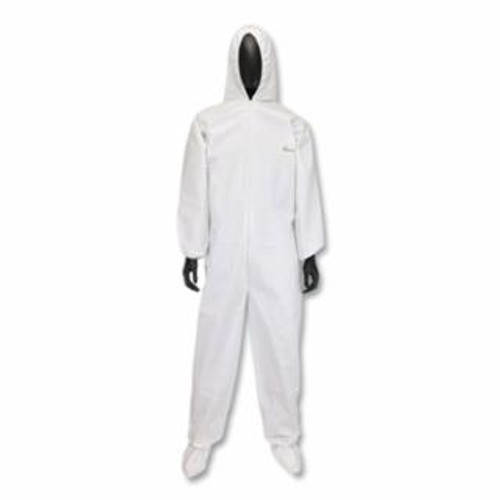 Buy POSI-WEAR BA MICROPOROUS DISPOSABLE COVERALLS WITH HOOD AND BOOT, WHITE, MEDIUM now and SAVE!