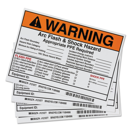 Buy ARC FLASH LABELS, 7 IN X 5 IN, WARNING - ARC FLASH & SHOCK HAZARD, ORANGE now and SAVE!