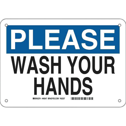 Buy PLEASE WASH YOUR HANDS SIGN, 7 IN H X 10 IN W, BLACK/BLUE ON WHITE now and SAVE!