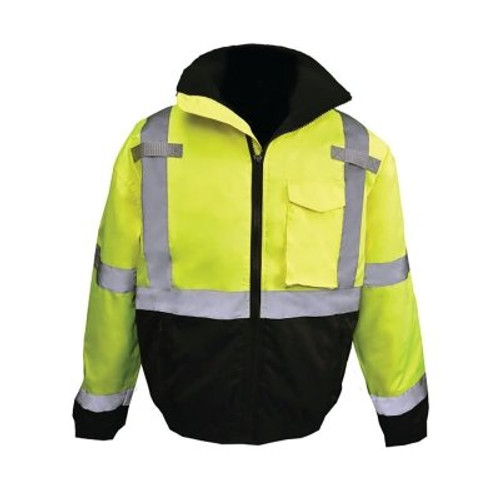 Buy SJ11QB HIGH VISIBILITY WEATHERPROOF BOMBER JACKET WITH QUILTED BUILT-IN LINER, HI-VIS GREEN, BLACK BOTTOM, 2X now and SAVE!
