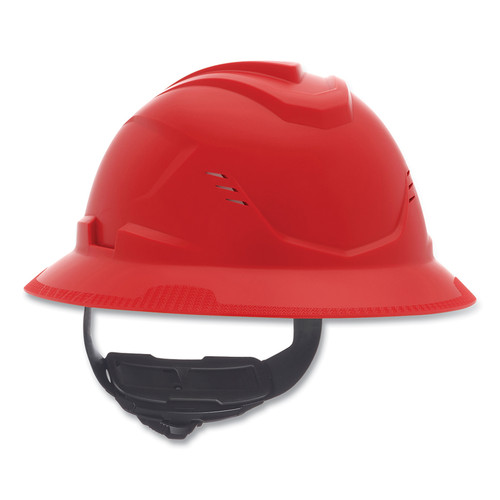 Buy V-GARD C1 HARD HAT, FAS-TRAC III 4 POINT RATCHET, VENTED, RED now and SAVE!