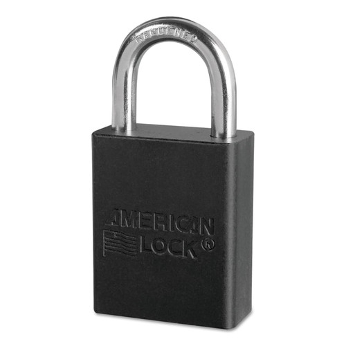 Buy SOLID ALUMINUM PADLOCKS, 1/4 IN DIA, 1 IN L X 3/4 IN W, BLACK now and SAVE!