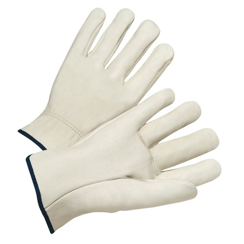 BUY QUALITY GRAIN COWHIDE LEATHER DRIVER GLOVES, LARGE, UNLINED, NATURAL, SHIRRED ELASTIC BACK now and SAVE!