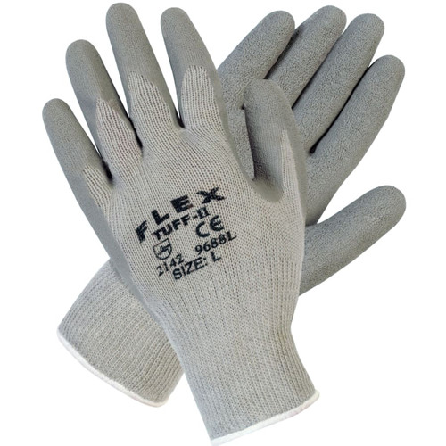 BUY FLEX TUFF-II LATEX COATED GLOVES, LARGE, GRAY now and SAVE!