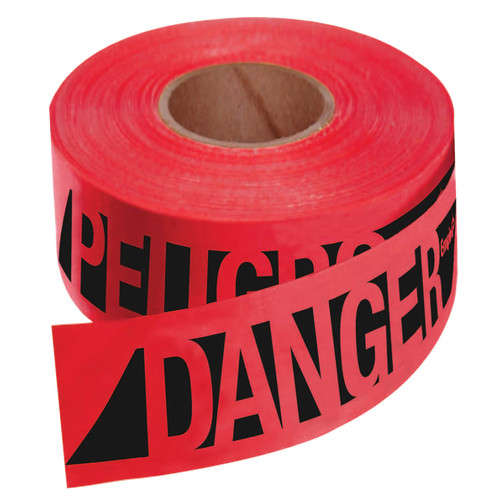 BUY SAFETY BARRICADE TAPE, 3 IN X 500 FT, RED, DANGER now and SAVE!