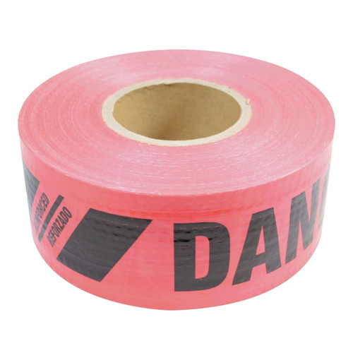 Buy REINFORCED BARRICADE TAPE, 3 IN X 500 FT, DANGER/PELIGRO, RED now and SAVE!